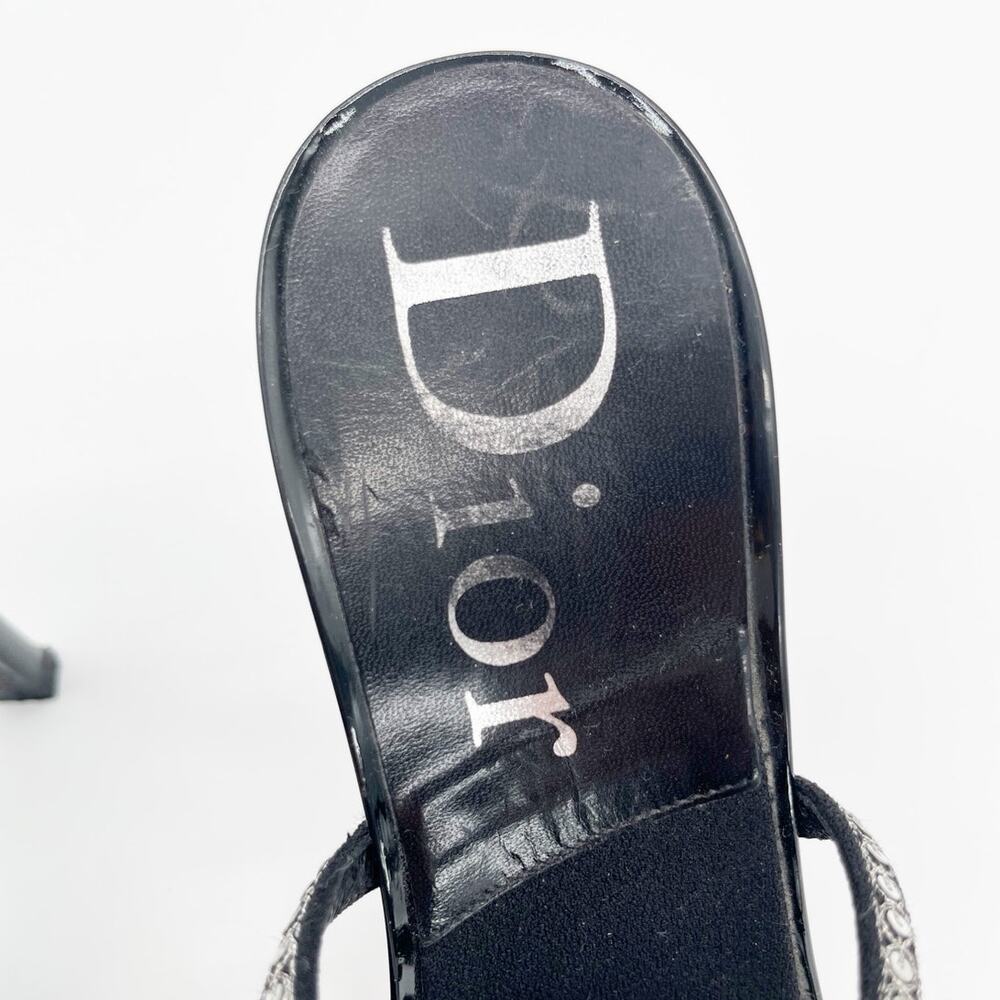 Christian Dior Vintage Y2K Black Butterfly Sequin Strappy Platform Sandals EU 37 - Picture 9 of 16
